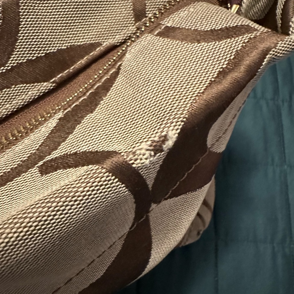 Coach Tan and Brown Signature Shoulder Bag - Picture 14 of 14